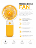 Gadget Wala Mini Handheld Rechargeable Fan | Portable USB Cooling Fan | Cute Flower Design | Yellow & White